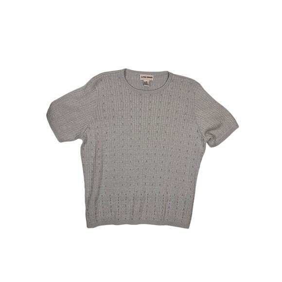 Alfred Dunner Lilac Beaded Knit Top Women’s XL | Short Sleeve Elegant Blouse - Picture 1 of 5